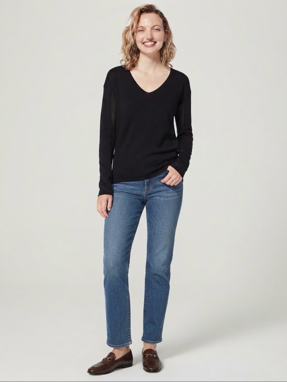 lululemon athletica Still Movement Black V-Neck Lightweight Sweater